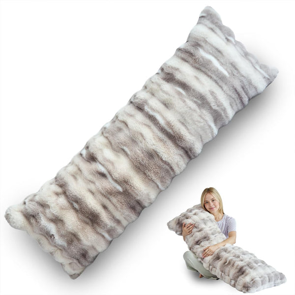 OMEO Winter Fluffy Full Body Pillow Memory Foam Pregnancy Pillow, Nursing Pillow