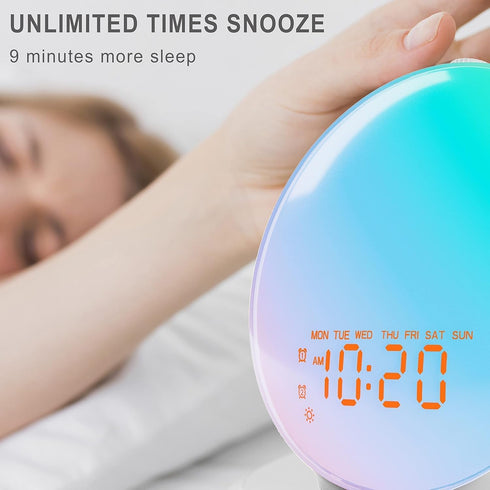 25 Sunset 5W JALL Sunrise Alarm Clock with Soothing Sounds, White Noise Sound Machine for Sleep, Lamp & Bluetooth