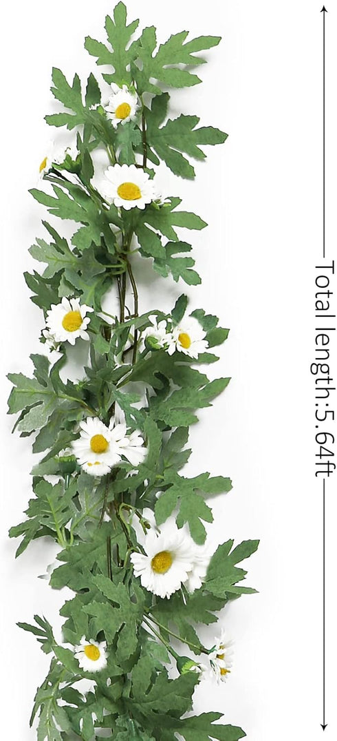 SOMYTING Artificial Daisy Garland, Decorative Fake Flower Vine, 5.6Ft Silk Flower Greenery for Home Garden Wedding Arch