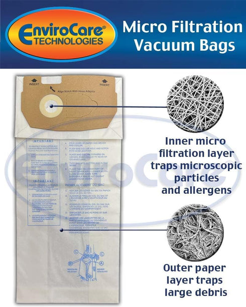 EnviroCare Replacement Micro Filtration Vacuum Cleaner Dust Bags, Eureka Style AA, 9 Pack