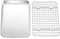TeamFar Toaster Oven Pan with Rack Set, 9’’ x 7’’ x 1’’ Stainless Steel Baking Tray with Mini Cooling Grid Rack, 2pcs