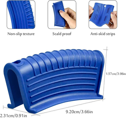 Silicone Assist Handle Holder, Hot Skillet Handle Covers Pot Grip Handle Sleeve Cast Iron Skillets Non-Slip Heat Resistant Pan Grip Cover for Cast Iron Woks Frying Pans Griddles Skillets (Blue) by EVAHOM