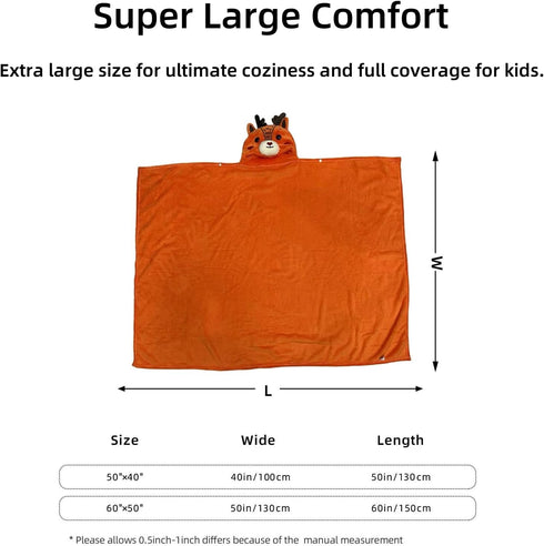 Arkwida Cozy Wearable Blanket Hoodie for Kids Toddlers Hooded Towels Soft Wearable Throw Blanket Hoodie for Boys Girls