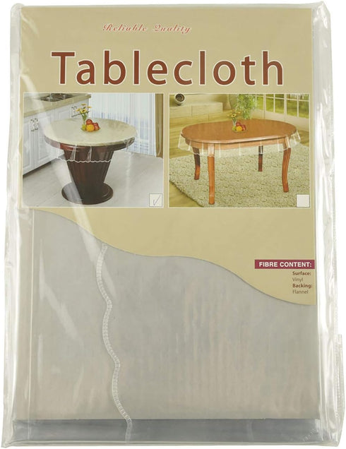 Clear Table Protector Thick Transparent Plastic Tablecloth, Waterproof and Oil-Proof for Round Dinner Table – 54 Inch