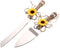 TANG SONG Rustic Wedding Cake Knife and Serving Set, Sunflower Burlap Lace, Set of 2