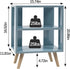 2-Tier Aenuert Night Stand, Blue Kids Nightstand, Modern End Table with Open Storage, Nursery Bedside Table for Small