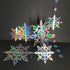 Cheerland Winter Wonderland Iridescent Snowflake Hanging Garland Decorations, Holographic Paper Snowflakes for Christmas