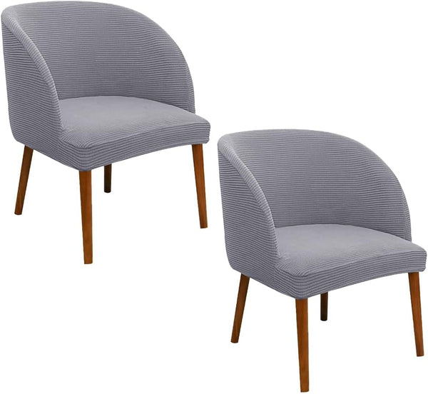 SZJIAHTM 2 Pcs Dining Chair Cover Armchair Wingback Round Curved Back Chair Cover