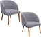 SZJIAHTM 2 Pcs Dining Chair Cover Armchair Wingback Round Curved Back Chair Cover