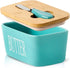 Hasense Butter Dish, Ceramic Butter Container with Lid Holds For Countertop, Large