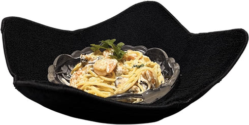Set of 4 Microwave Plate Huggers, Reusable Large Bowl Holders, Washable for Hot and Cold Dishes, Black