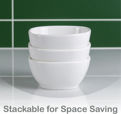 Set of 3 Small Porcelain Bowls, 5oz Pinch Bowl Set for Dip, Prep, Side Dish, Charcuterie Board, Stackable, Dishwasher