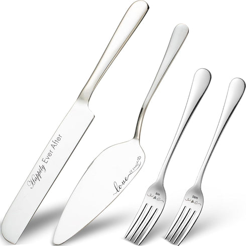Cake Cutting Set for Wedding, Knife and Server Set, Forks and Cutter Pie Spatula, Birthday Anniversary Christmas Gift