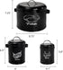 3 Pack Set, Frcctre Vegetable Storage Tins, Potato Onion Garlic Storage Canister Black Metal Kitchen Vegetable Keeper