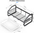 Sink Caddy, Sponge Holder for Kitchen Sink, Kitchen Bathroom Sink Organizer, 304 Stainless Steel Kitchen Countertop Organizer Soap Tray with Removable Drain Tray Length Version - Black by BSKSSK