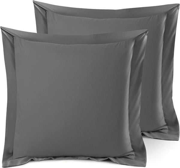 Nestl Soft Pillow Shams Set of 2, Double Brushed Microfiber Pillow Covers, Hotel Style Premium Bed Pillow Cases, Gray