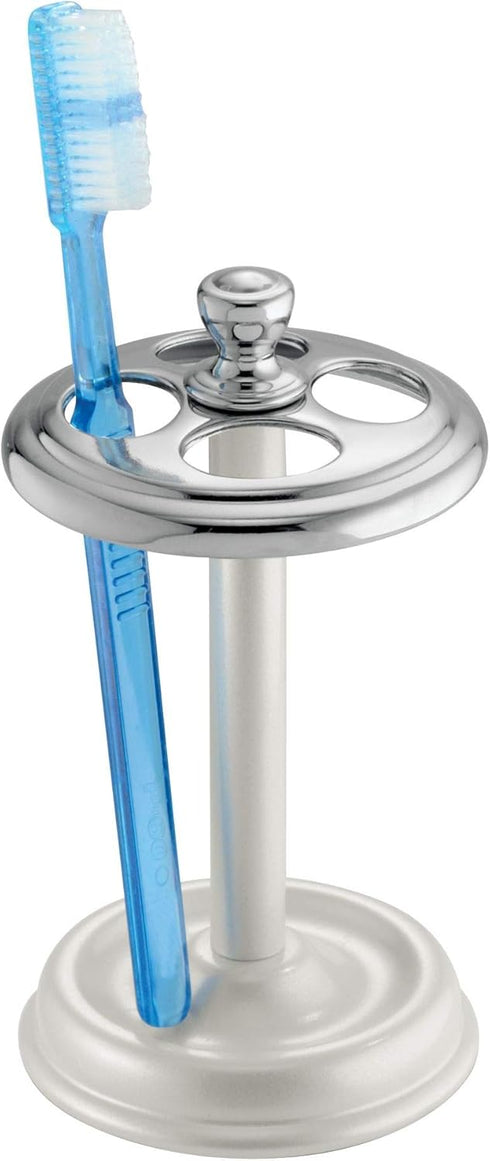 iDesign Metal Toothbrush Holder - Bathroom Cup for Organization, The York Collection - 3.25" x 3.25" x 5.75"