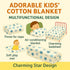 40 60 (101.6 152.4 cm) Kids Throw Blanket Soft Cotton Toddler Blanket with Blue & Gray Stars Pattern, Breathable