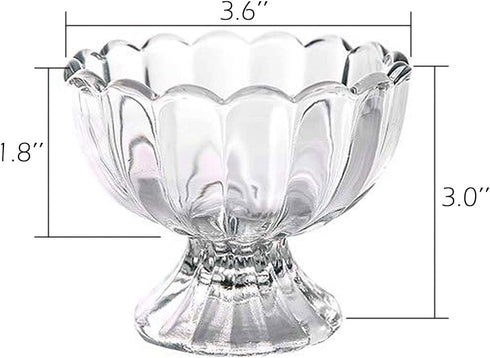 VanEnjoy Glass Bowl Set, Mini Prep, Dip, Dessert, Ice Cream, Bar Snack Dish Bowls - Set of 4, 4 Oz in Safe Package