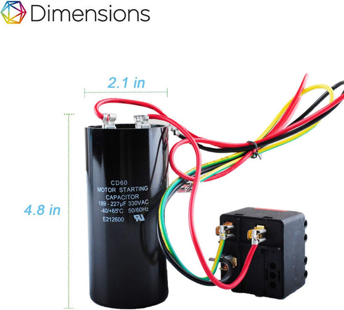 CSR-U2 Hard Start Kit for 3.5 to 5 Ton Units, HVAC Hard Start Capacitor Kit for Air Conditioner