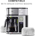 12-Pack Replacement Charcoal Water Filters for Braun Coffee Makers, Fits All BrewSense Drip Series Machines