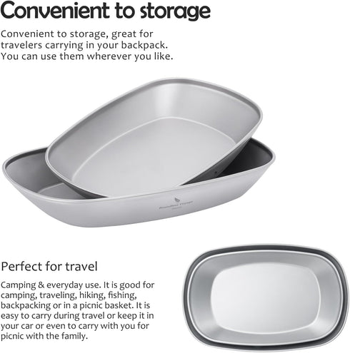 Boundless Voyage Ultralight Titanium Dinner Plate with Carry Bag, Dishwasher Safe, Ti1143T