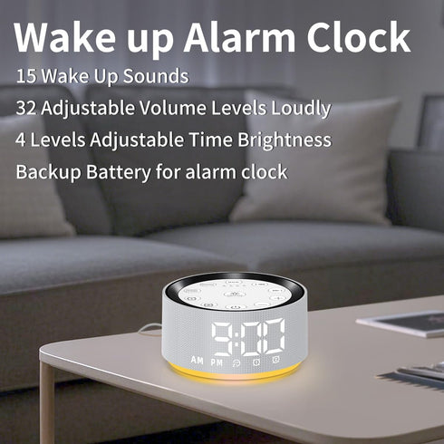 Little Dog 30 2 32-Level 15 Alarm Clock Sound Machine White Brown Noise Machine with Sleeping Sounds for Baby Kids