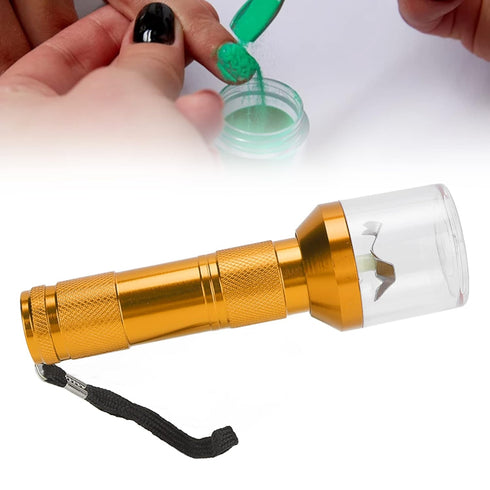 Nail Art Powder Mixing Grinder, Nail Powder Mixer Blender Crusher Grinder Cracker Aluminum Electric Grinder Powder Grinding Machine Tool Electric Metal Grinder for Nail Salon Home Kitchen(Gold)