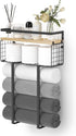 Bathroom Towel Racks, Metal Towel Holder with Storage Basket, Wall Rack for Rolled Towels, Small Bathroom Shelves.