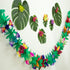 BUSOHA (3 Pack) Tissue Flower Garland - 12 Feet Long Tropical Multicolored Paper Garland Flower Banner for Hawaiian