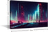 Wall Art Black and White Pictures for Living Room, Cyberpunk City Painting Prints on Canvas, 24x16 in House Decor