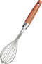 Whisk for Cooking, Stainless Steel Wire Wooden Handle Kitchen Hand Whisk for Blending, Beating, Stirring