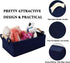 Small Storage Baskets Fabric Storage Bins, Soft Decorative Baskets for Cosmetics, Makeups, Coins, Keys, Navy Blue