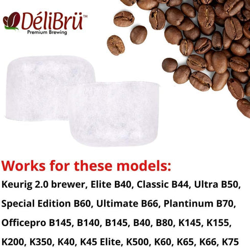 Delibru 12Pack Compatible Water Filter Cartridges for Keurig Machines, Premium Activated Charcoal Filters