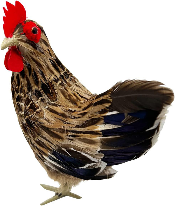 LWINGFLYER Artificial Feather Hen Chicken Statue Ornaments DIY Craft for Home Wedding