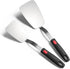 Stainless Steel Flexible Spatula - Solid Turner for Cast Iron Skillet, Thin Blade & Heat Resistant Silicone Handle