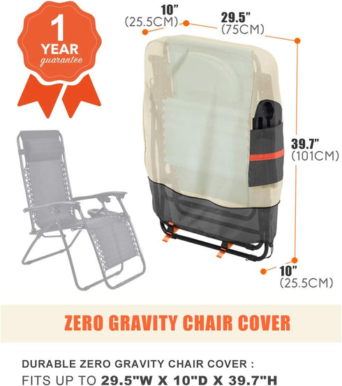 (2PC) SOKINGCOVER Zero Gravity Chair Covers - Outdoor Folding Recliner Chair Cover, Waterproof, UV Resistant