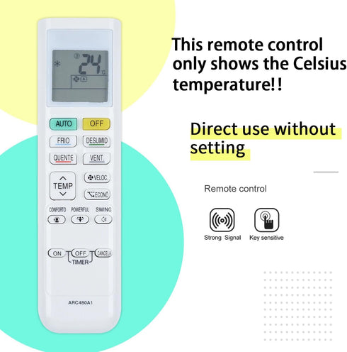 Replacement Remote Control for DAIKIN AC Air Conditioner, ARC480A1 to ARC480A12, RX09NMVJU, FTX12NMVJU