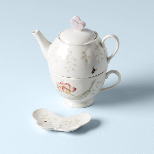 6083927 Lenox Butterfly Meadow Teapot with Lid, White