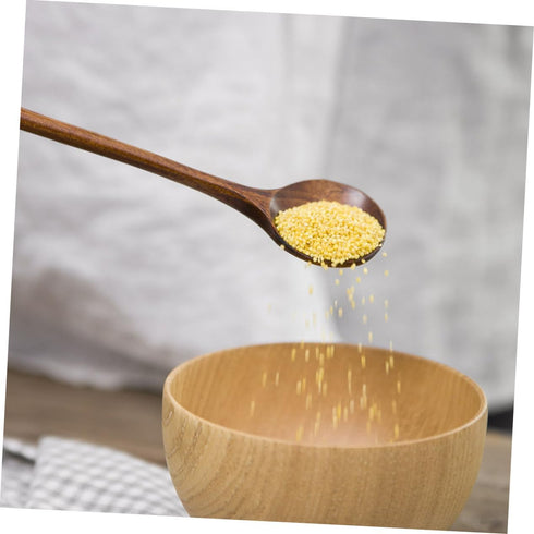 BESTOYARD 4pcs Wooden Mixing Spoons, Long Handle Honey Wooden Spoons for Eating, Non-Stick