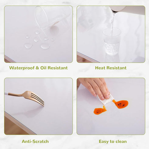 14 24 Inch 1.5mm x Clear Table Cover Protector, Clear Desk Mat, Table Protector, Plastic Table Cover, Vinyl Table