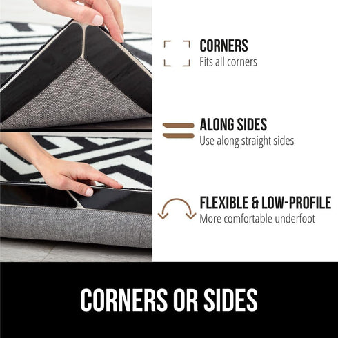 Gorilla Grip 16 Pack Rug Gripper Pads - Reusable Dual-Sided Flexible Sticky Pads to Keep Area Rugs in Place
