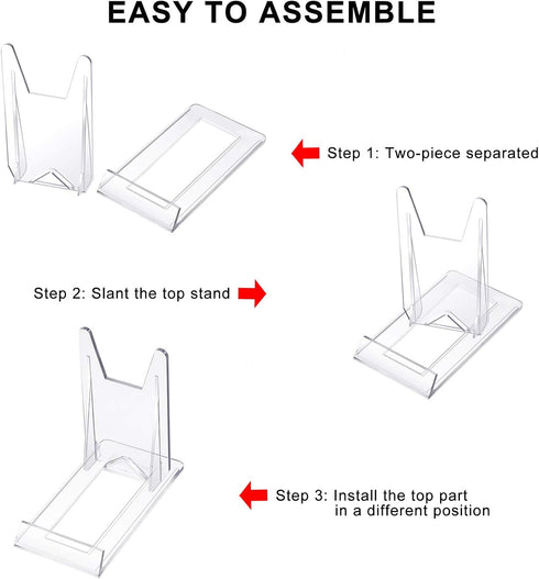 Zonon Acrylic Plate Stands, 20 Pieces, Clear Mini Easels for Displaying Pictures or Plates, Home Office Decoration