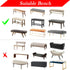 YISUN Christmas Dining Bench Covers, Stretch Printed Christmas Bench Covers, Anti-Dust Removable Bench Slipcover