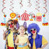 30Ct Carnival Hanging Swirl Decorations, Circus Animals Party Supplies, Baby Shower Ceiling Streamers