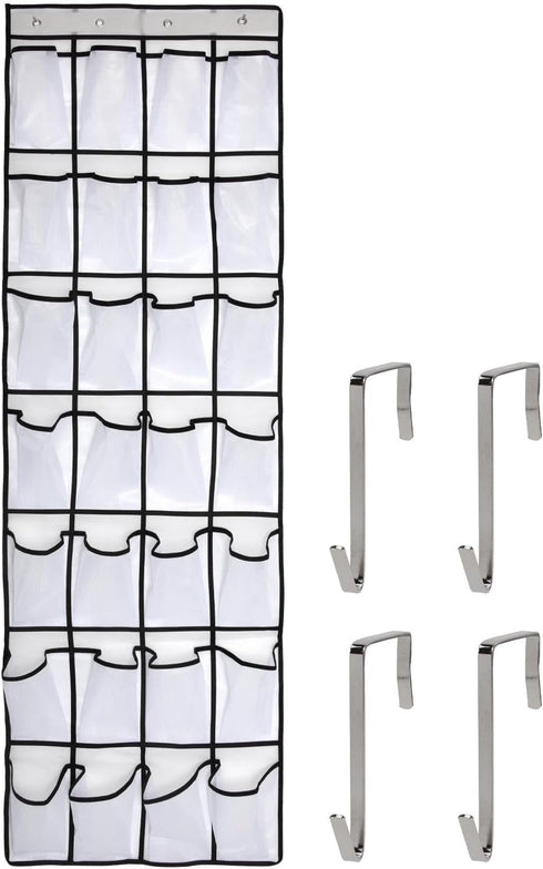 Pocket Shoe Organizer, 28 Pocket Door Hanging Shoe Rack for Closet, White (Size: 68.5x20.88inch)