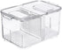 SANNO Vegetable Fruit Storage Containers - Stackable Produce Saver with Lids and Vents for Fresh Produce in Refrigerator
