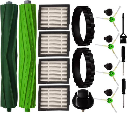 Replacement Parts for iRobot Roomba I&E&J Series, Tires, Caster Wheel, Side Brush, Main Roller Brush, Filter with Tools