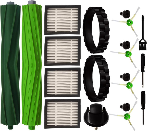 Replacement Parts for iRobot Roomba I&E&J Series, Tires, Caster Wheel, Side Brush, Main Roller Brush, Filter with Tools