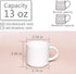 Bosmarlin Matte Ceramic Coffee Mug - 13 oz for Office and Home, Dishwasher and Microwave Safe (White, 1)